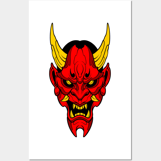 cool demon mask Wall Art by TOSSS LAB ILLUSTRATION